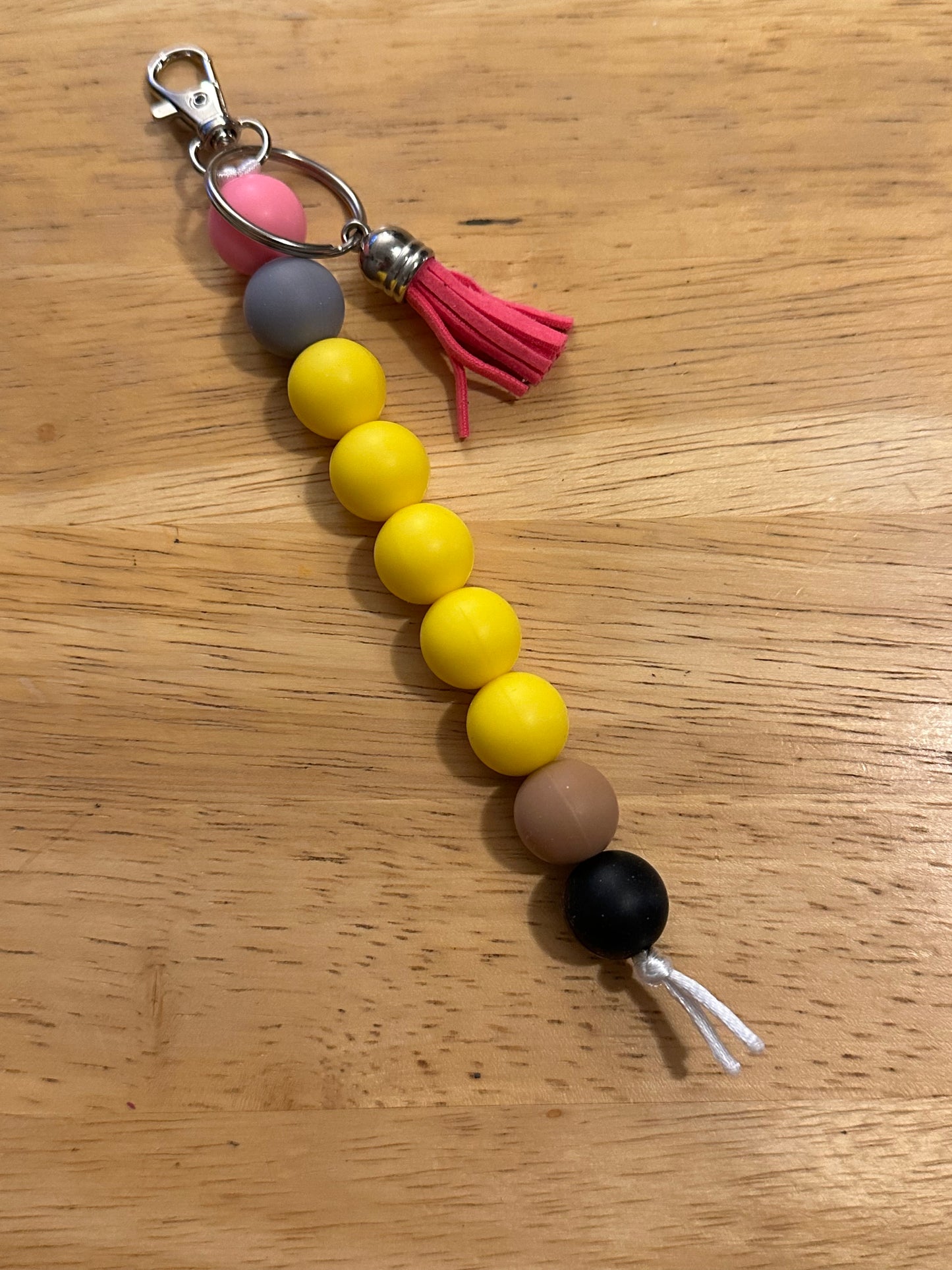 Teacher Pencil Large Silicone Bead Keychain