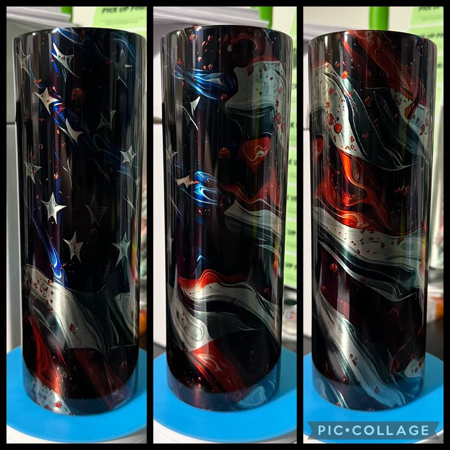 Melting American Flag Stainless Steel 20oz Sublimation Tumbler