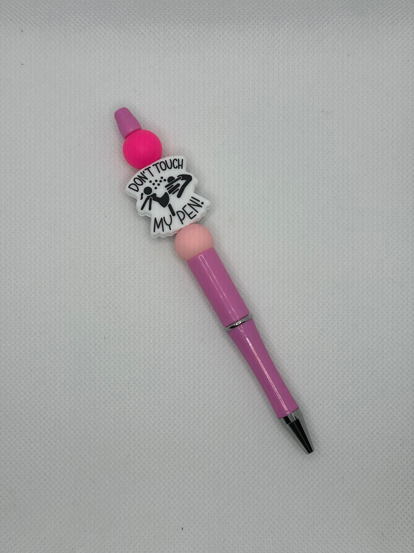 Don’t Touch My Pen Funny Pink Silicone Beaded Pen