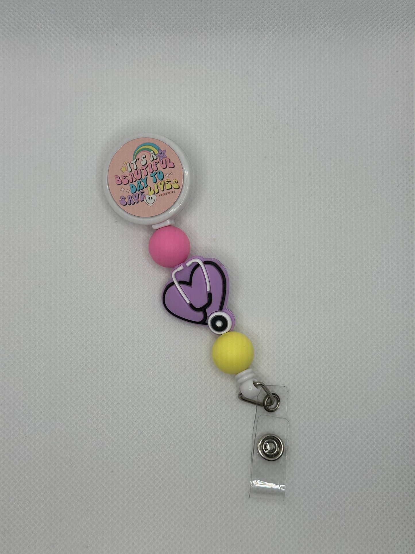 It’s A Beautiful Day To Save Lives White Badge Reel