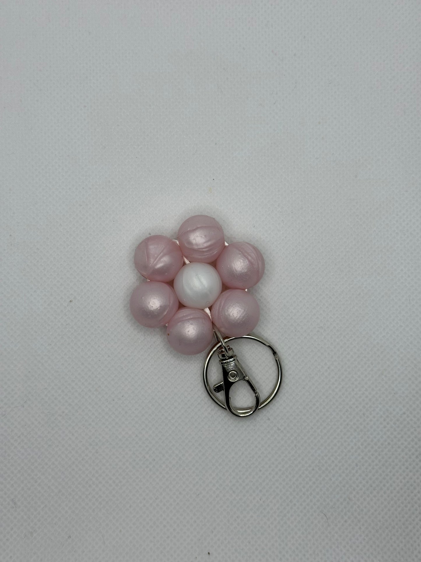 Pearl Pink Flower Keychain