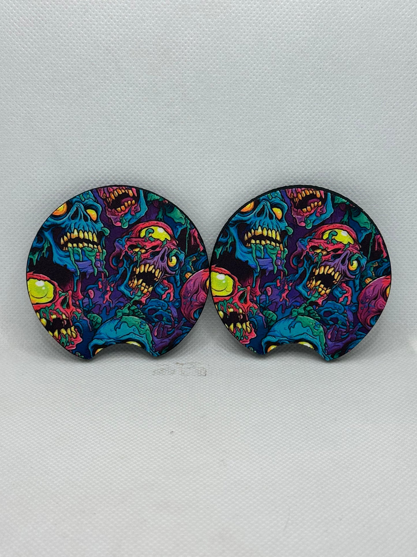 Zombie Skulls Car Coasters