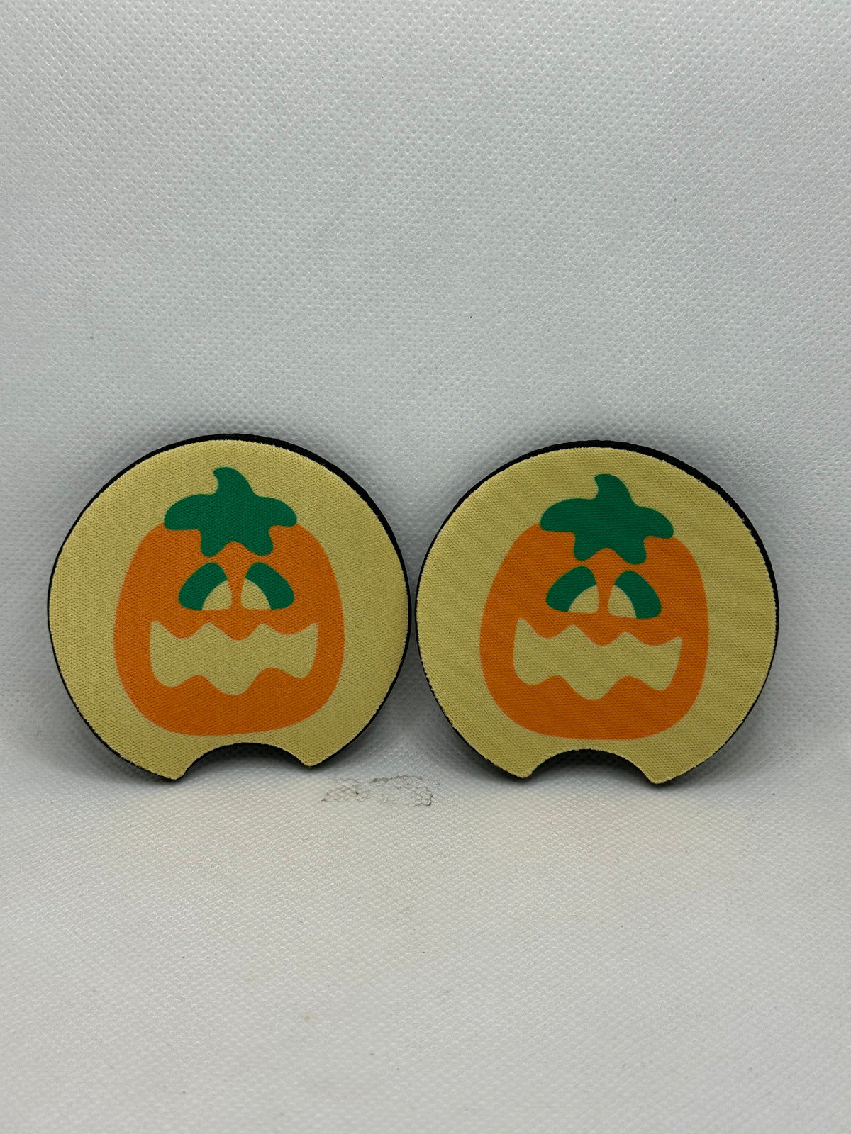 Sugar Cookie Cutout Halloween Pumpkin Car Coasters