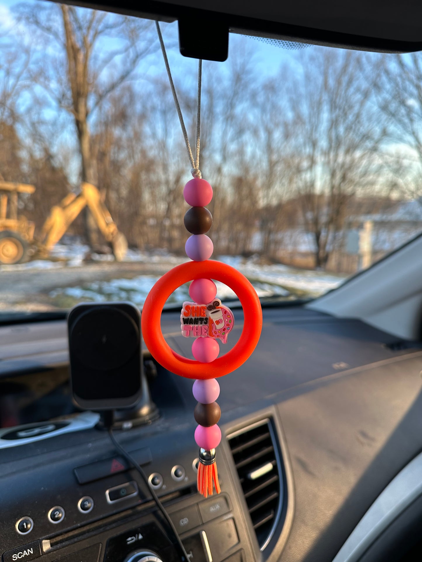 She Wants The D Dunkin Silicone Beaded Car Charm