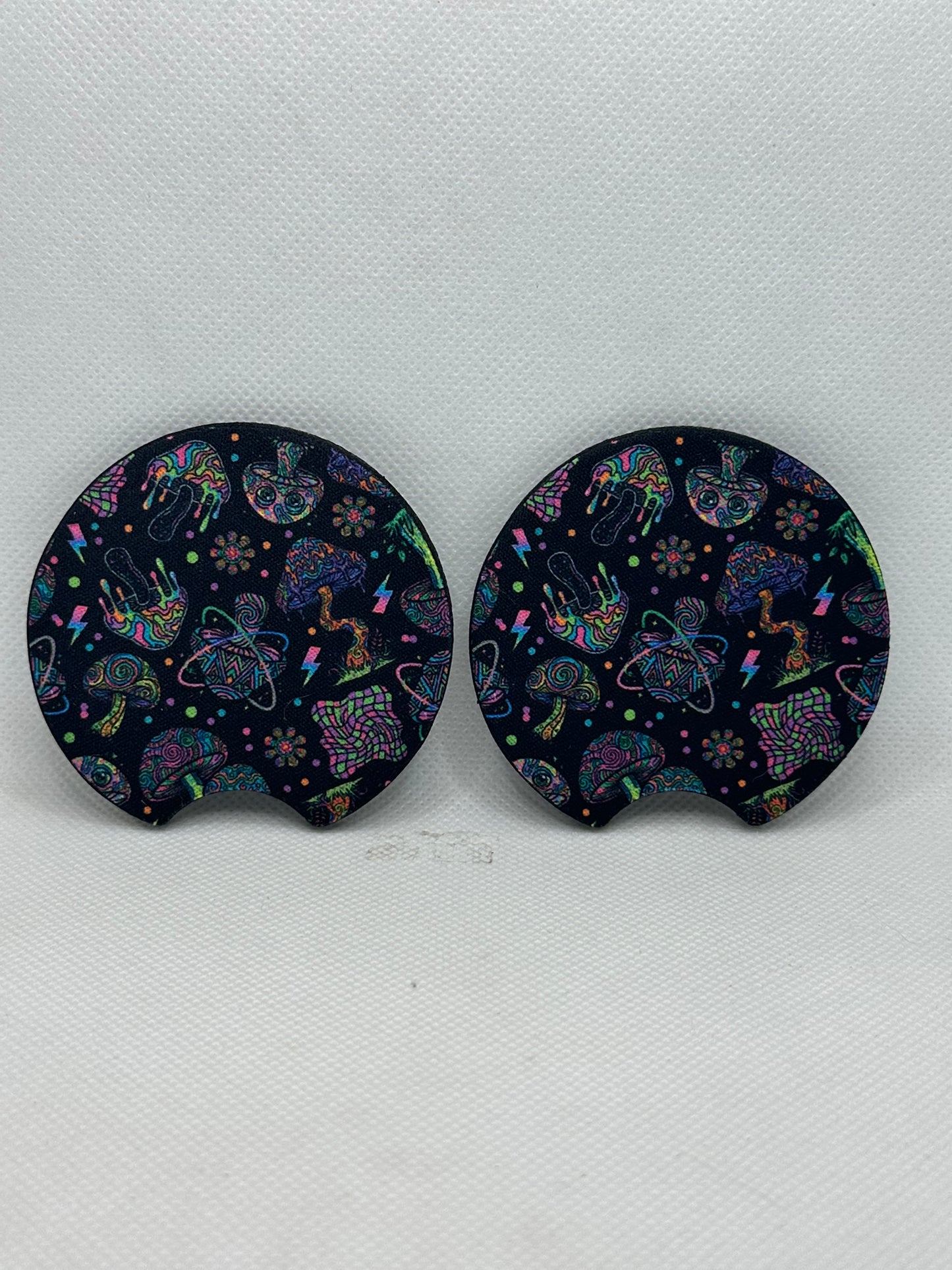 Funky Mushrooms Car Coasters