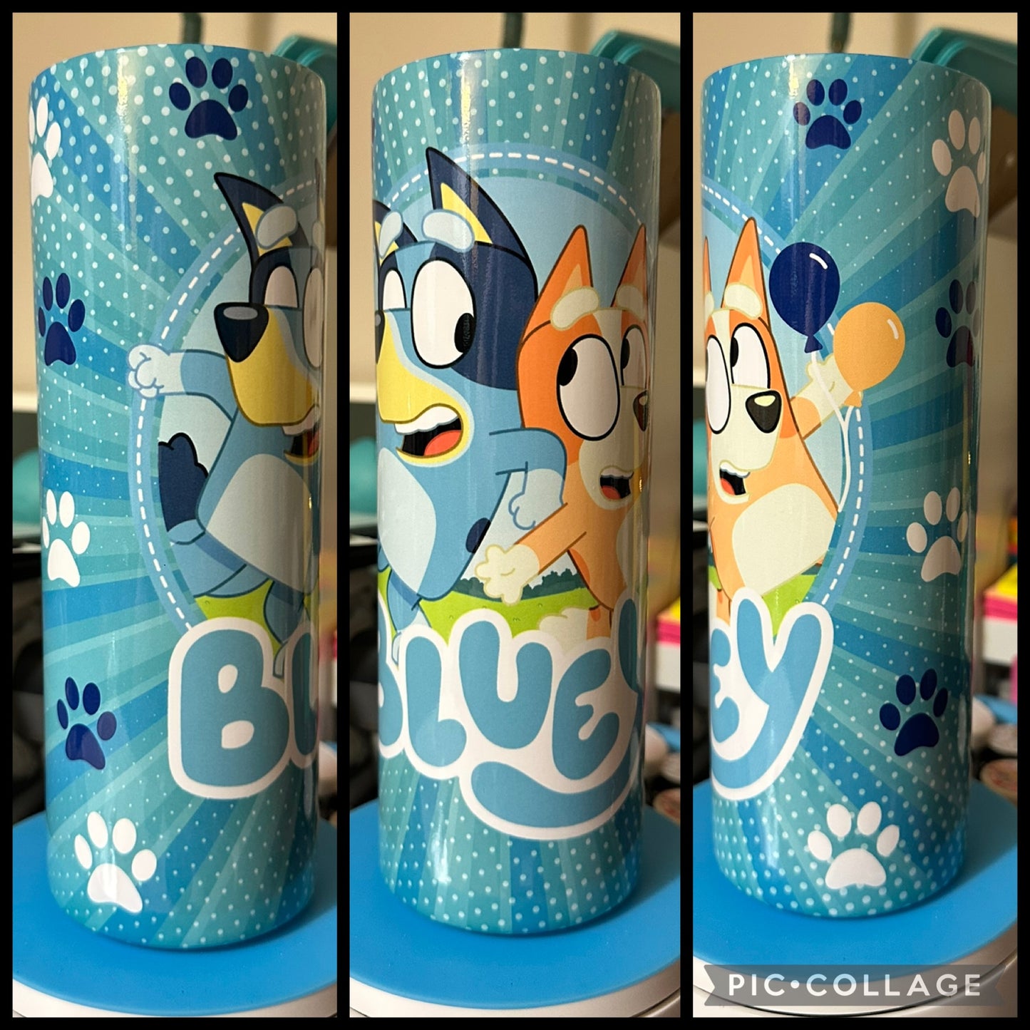 Blue Dog Sunburst 20oz Sublimation Tumbler