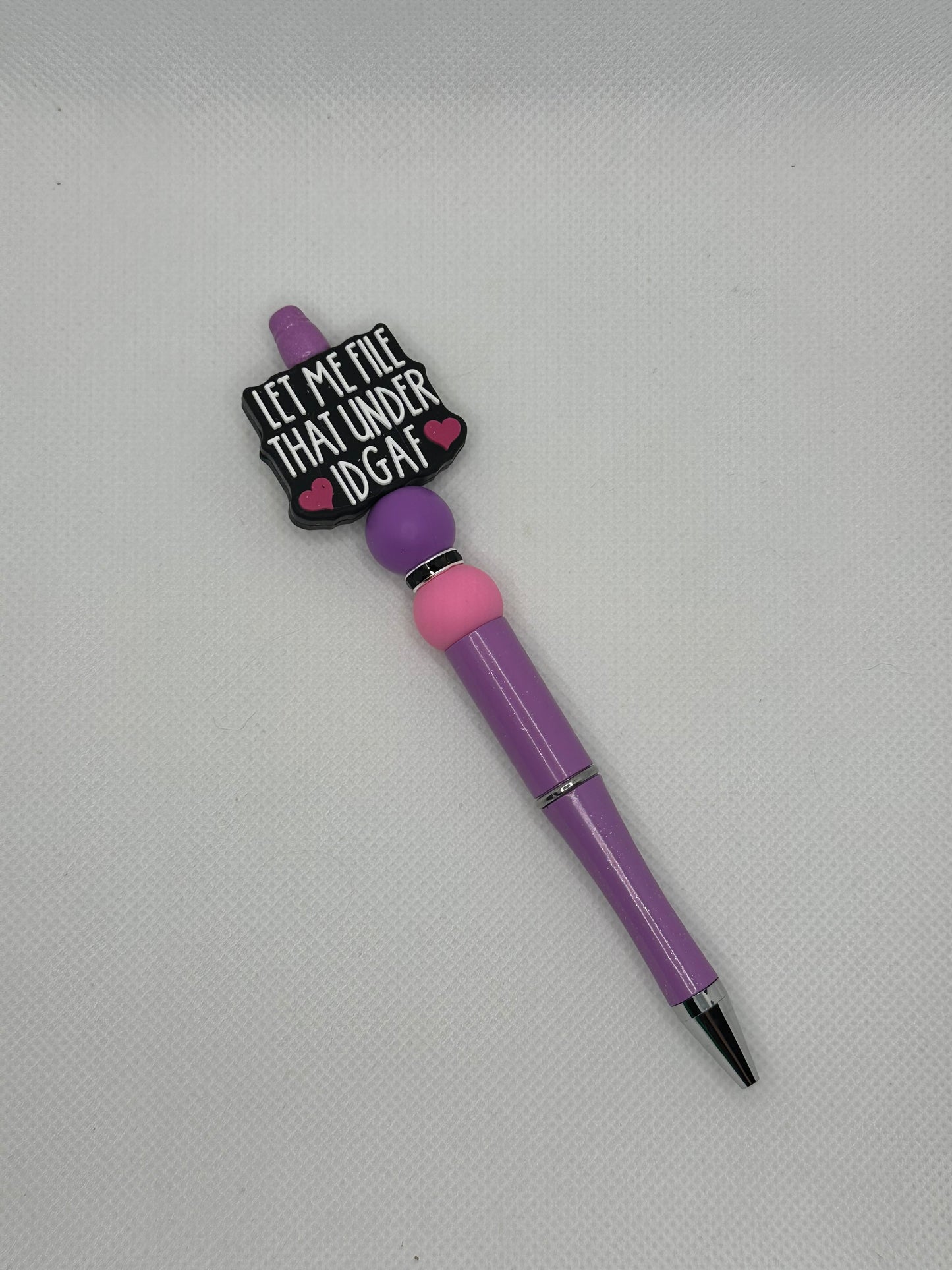 Let Me File That Under IDGAF Purple Silicone Beaded Pen