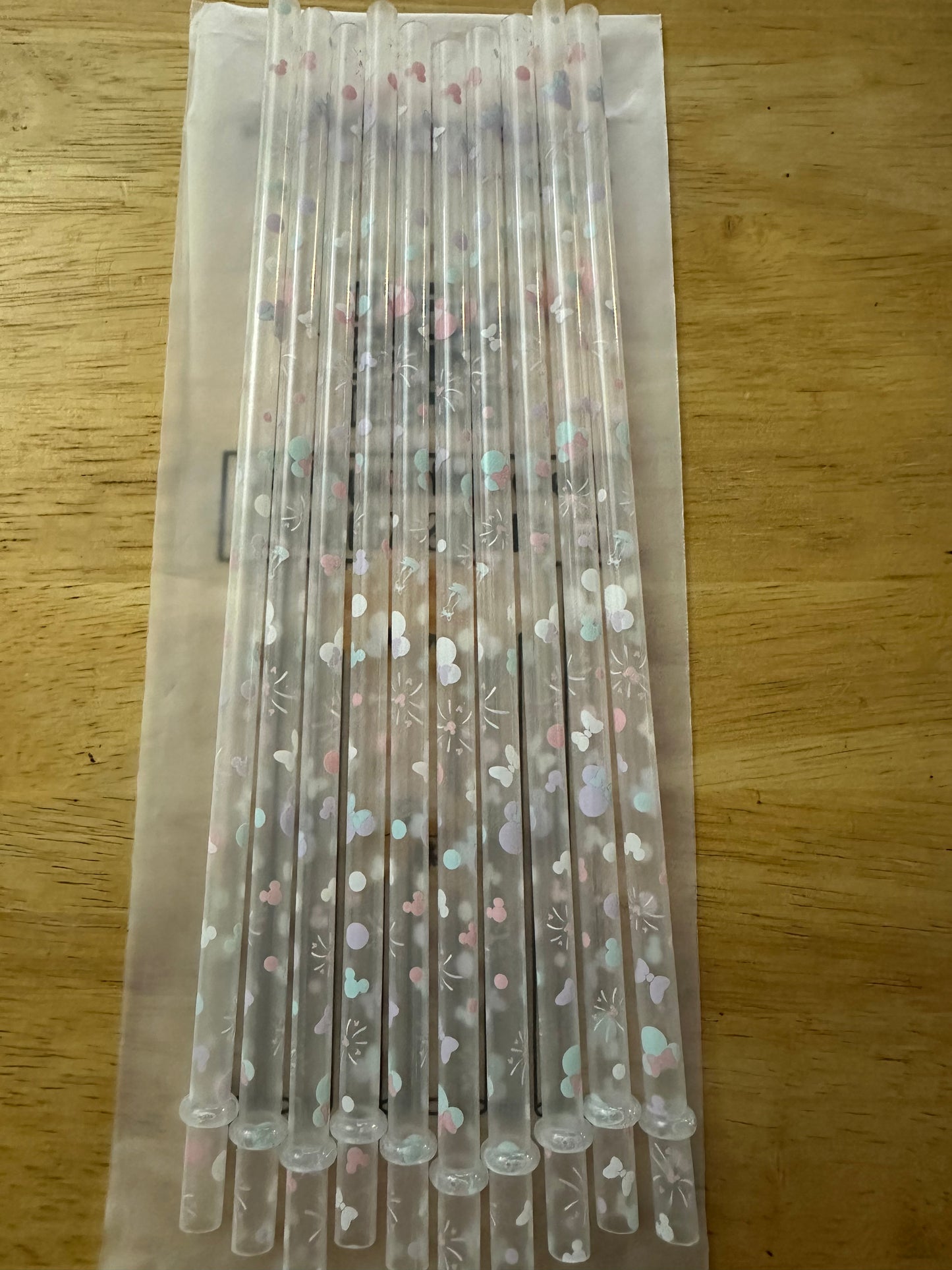 Pastel Mouse Pattern Straw