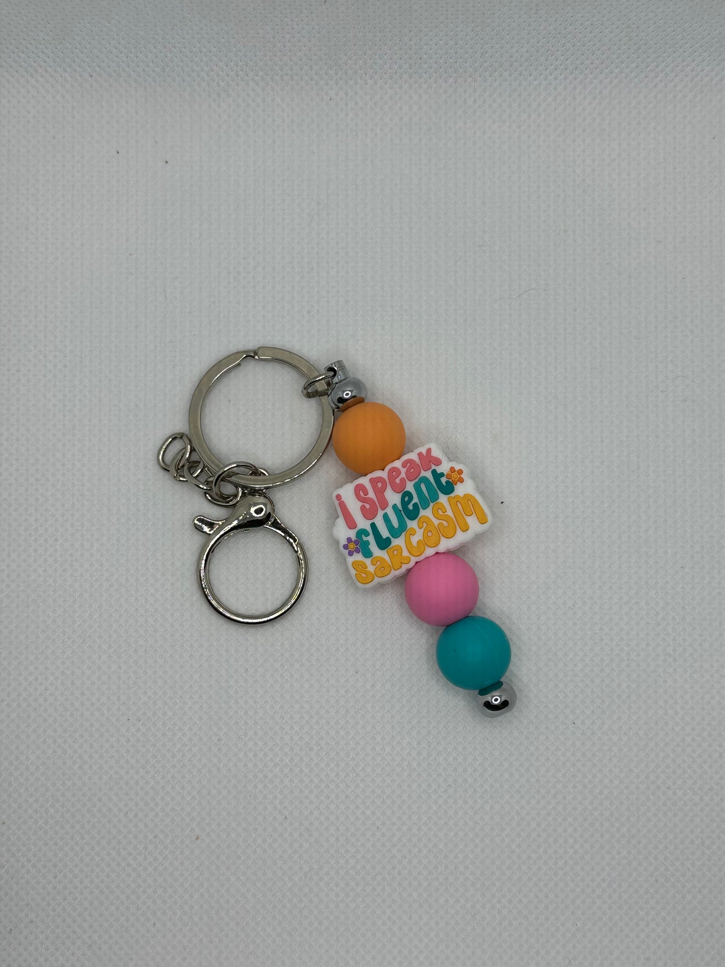 I Speak Fluent Sarcasm Silver Metal Keychain