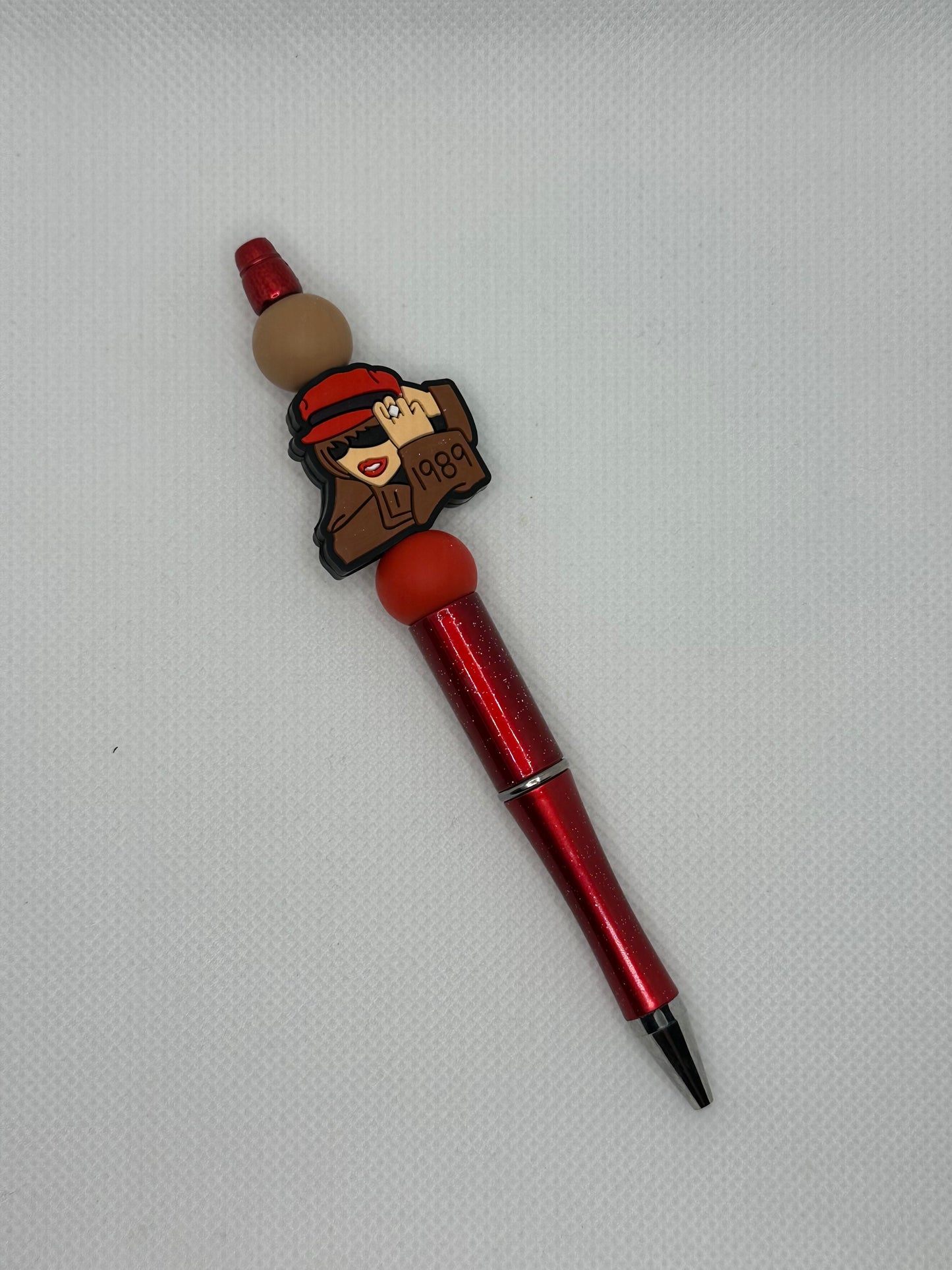 Taylor 1989 Red Glitter Silicone Beaded Pen