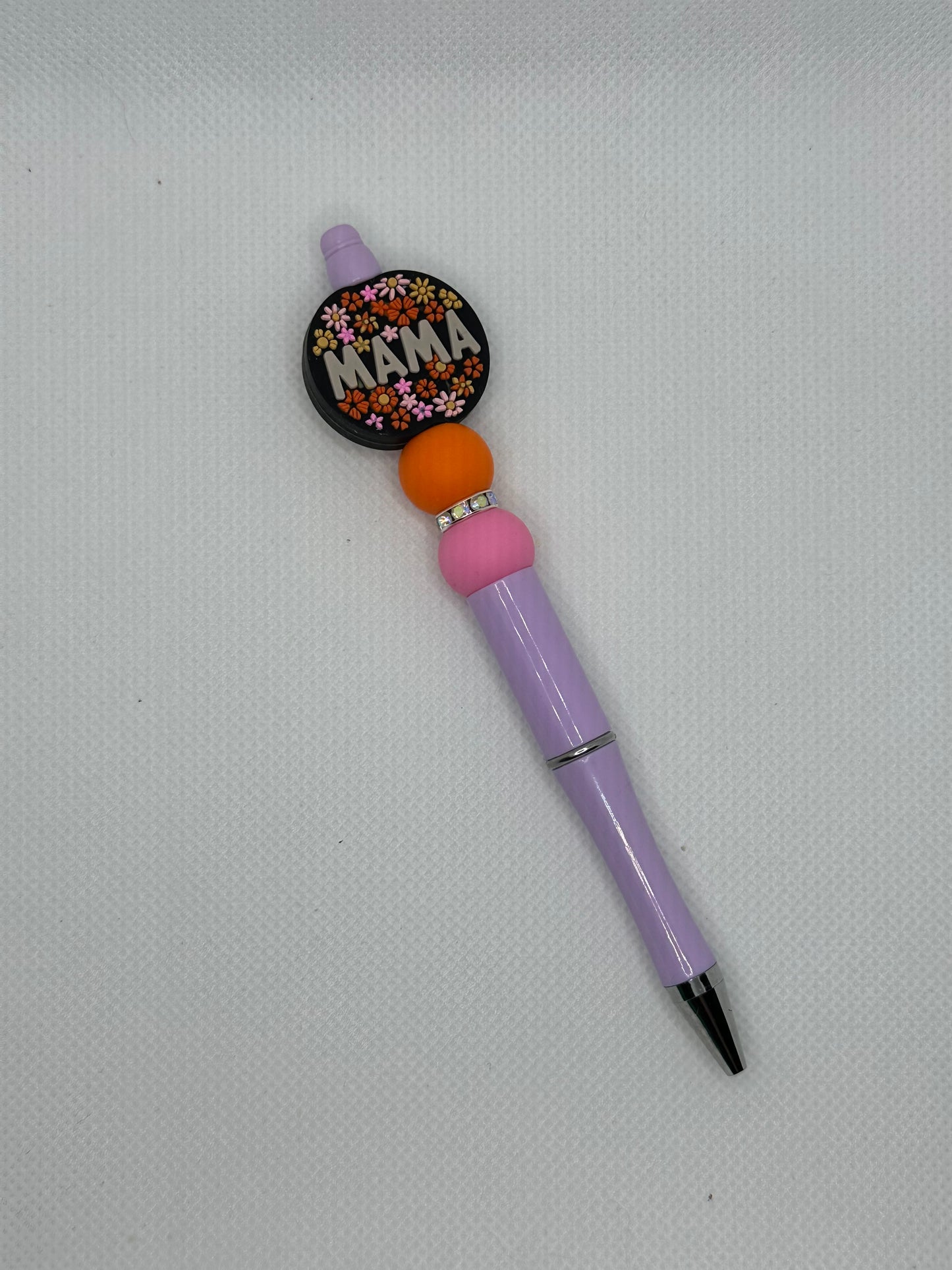 Floral Mama Circle Lilac Silicone Beaded Pen