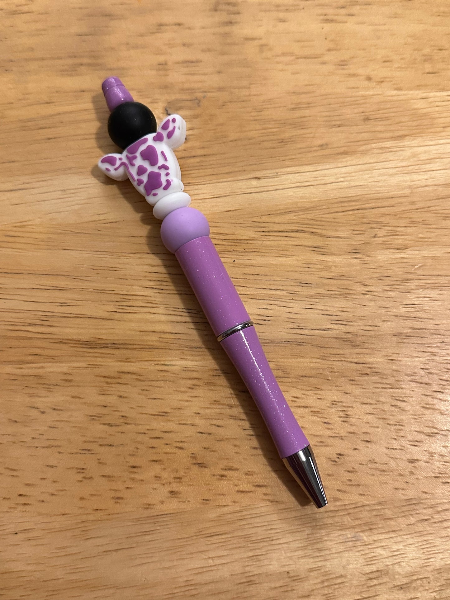 Purple Cow Purple Silicone Beaded Pen