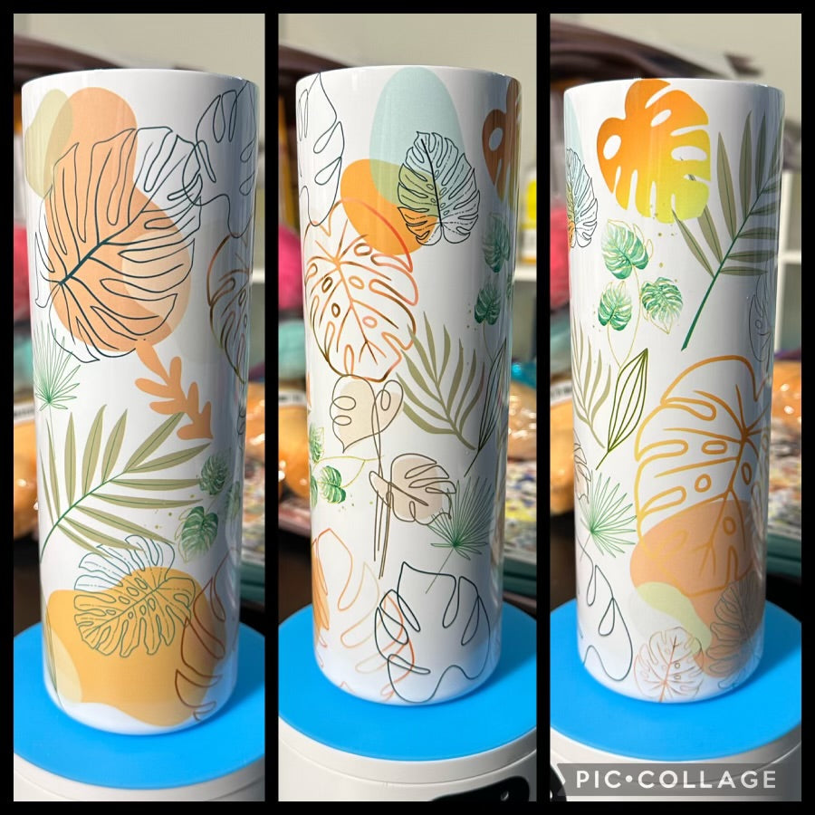 Monstera Plants 20oz Glossy Sublimation Tumbler