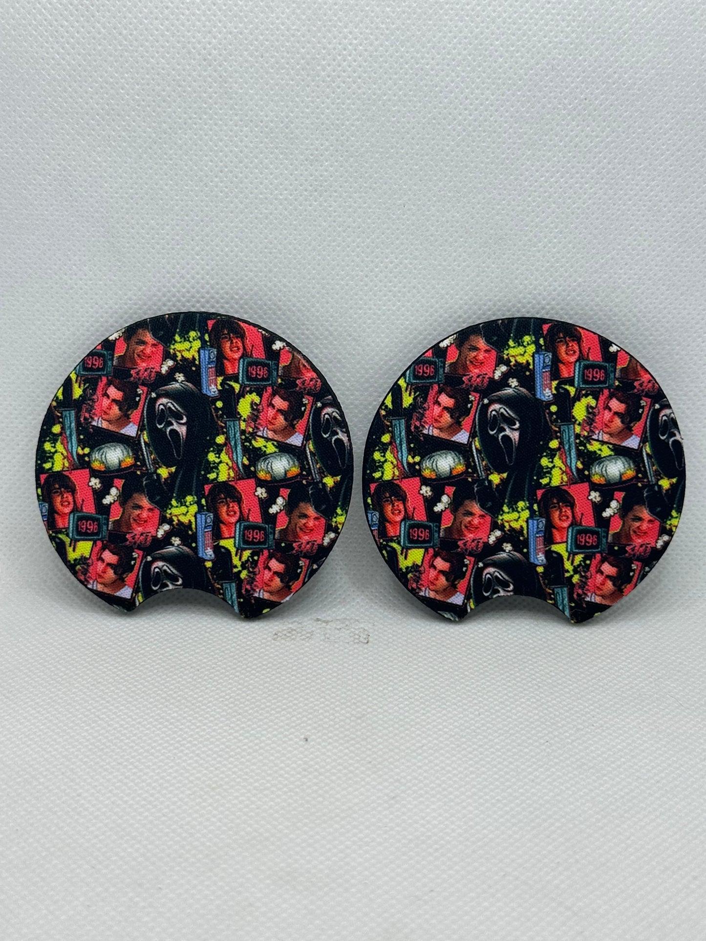 Neon Scream Ghost Car Coasters