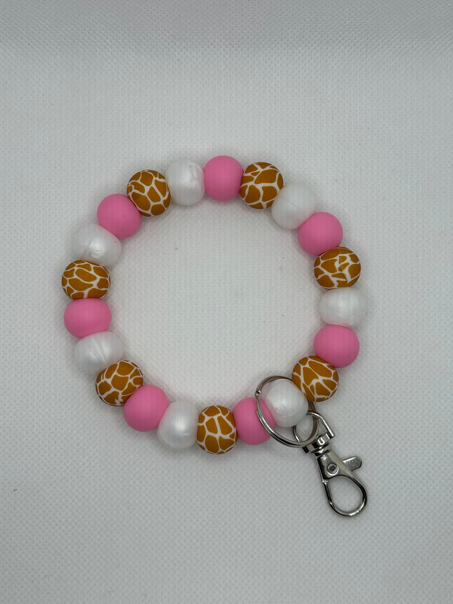 Giraffe And Bubble GumOversized Silicone Bead Wristlet