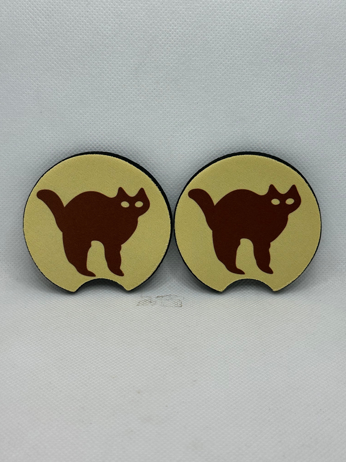 Sugar Cookie Cutout Halloween Cat Car Coasters