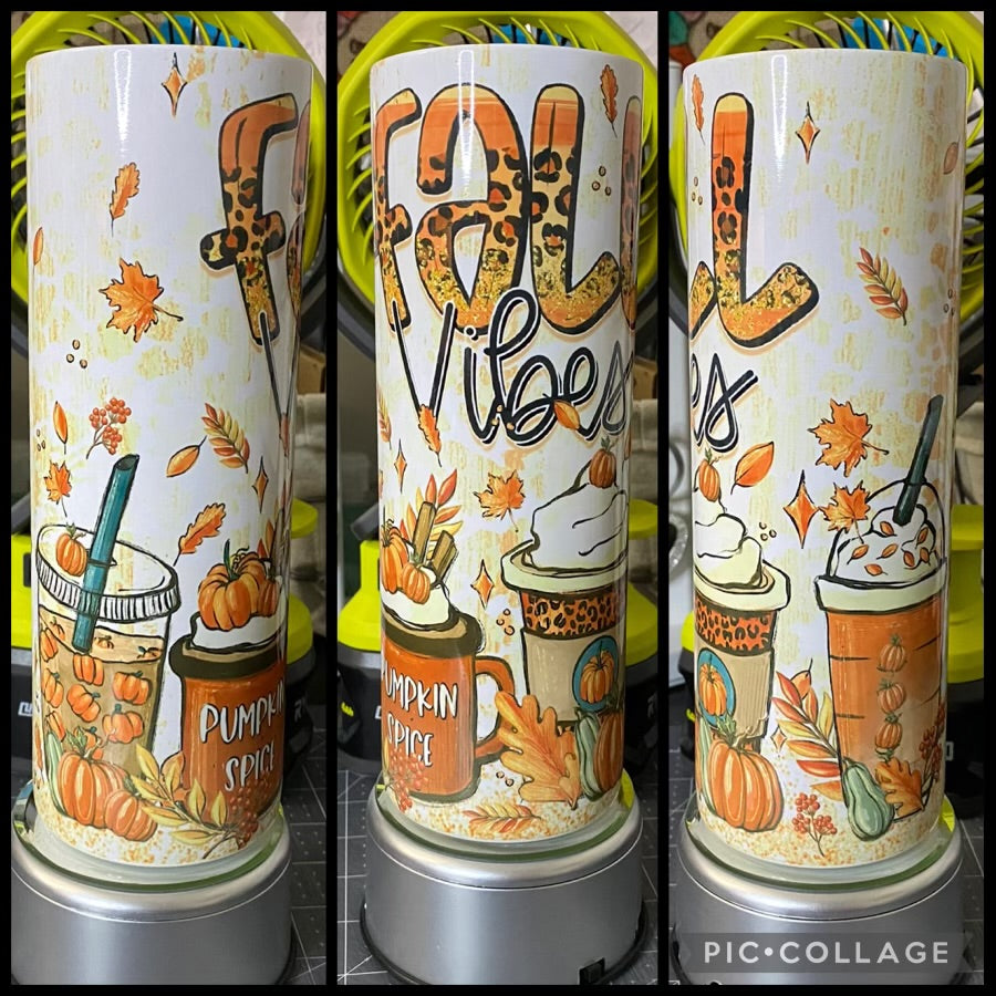 Fall Vibes 20oz Glossy Sublimation Tumbler
