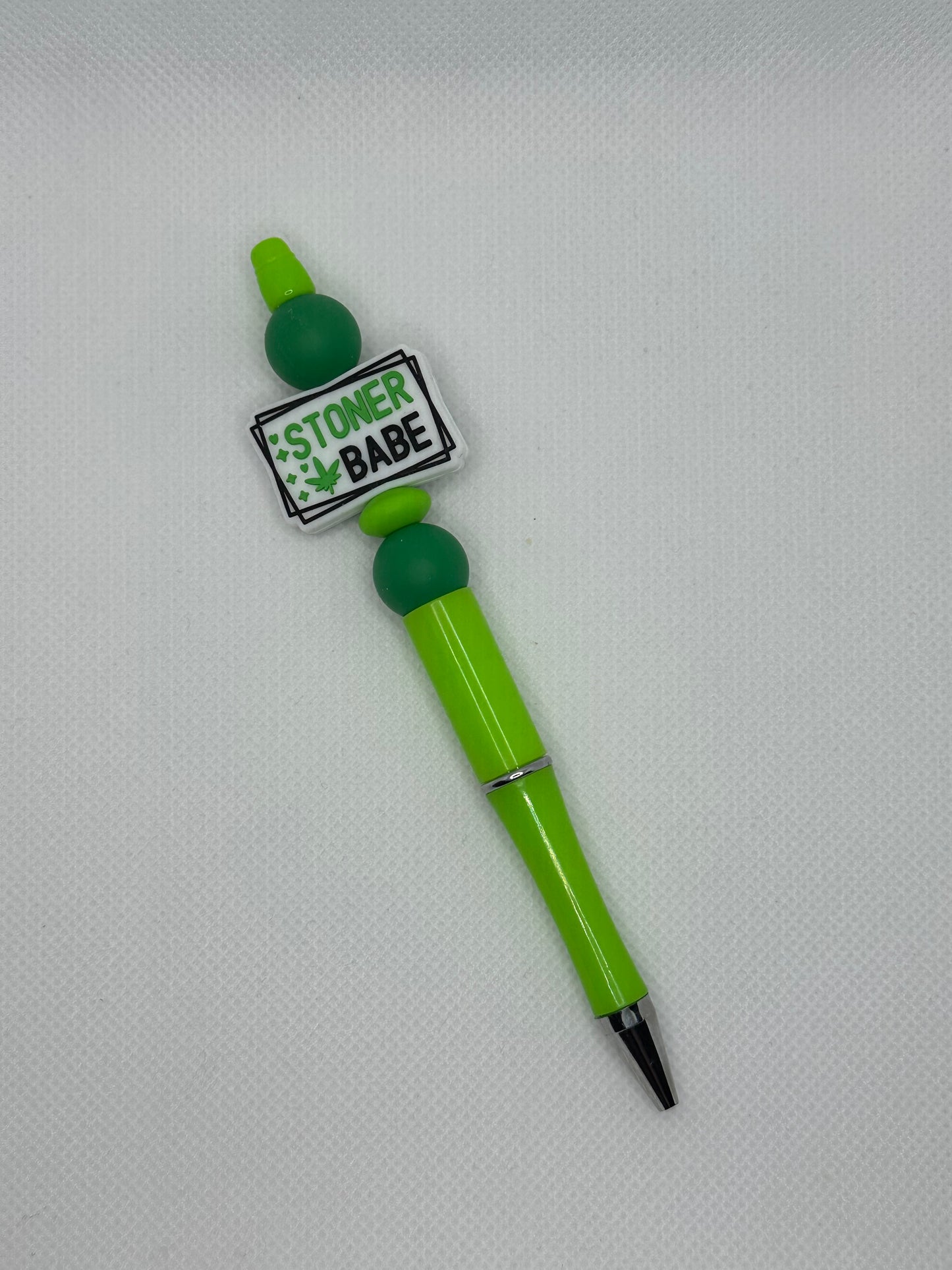 Stoner Babe Light Green Silicone Beaded Pen