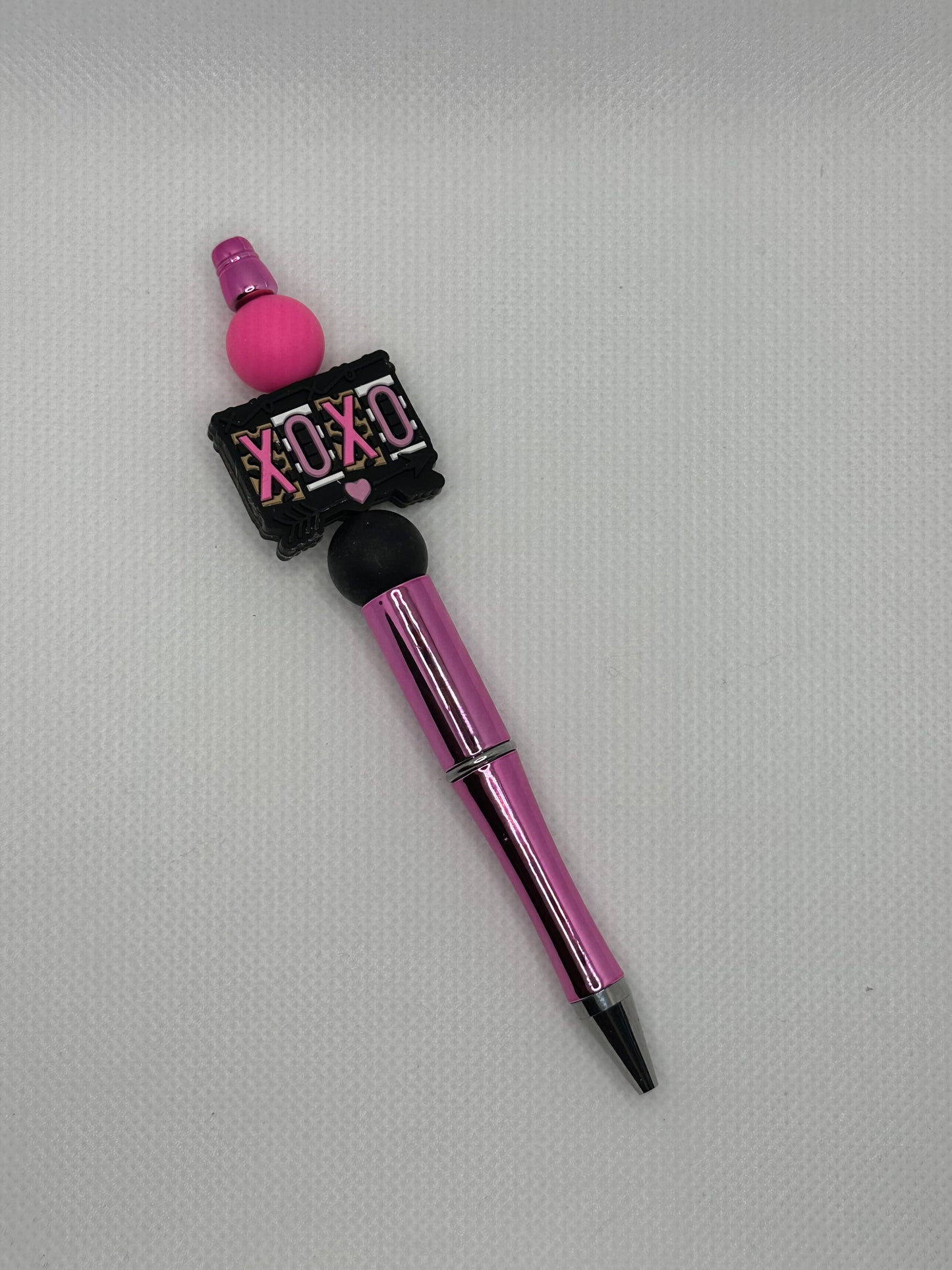 XOXO Love Pink Chrome Silicone Beaded Pen