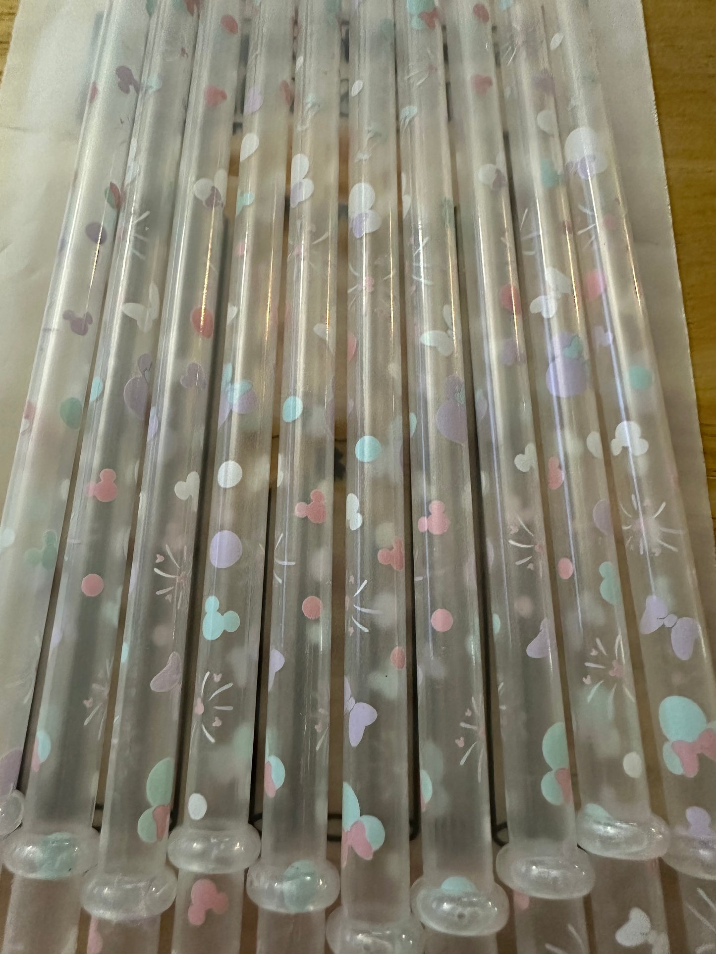 Pastel Mouse Pattern Straw