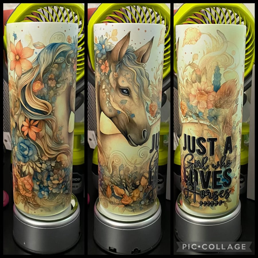 Just A Girl Who Loves Horses 20oz Glossy Sublimation Tumbler