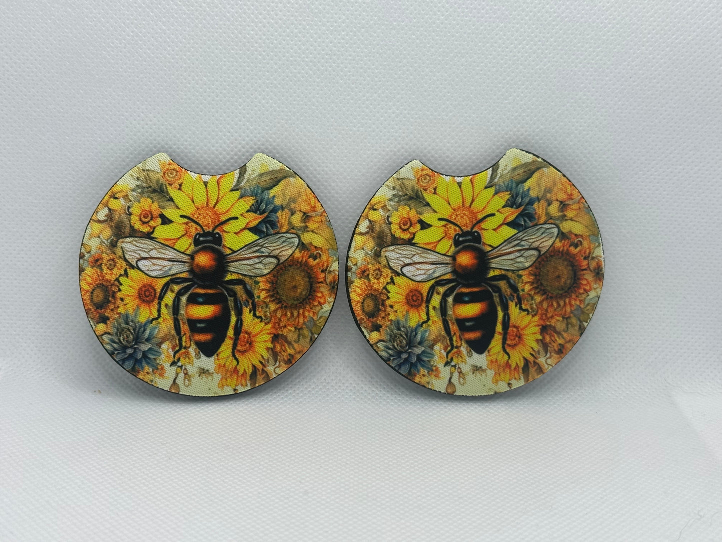 Bee And Sunflowers Car Coasters