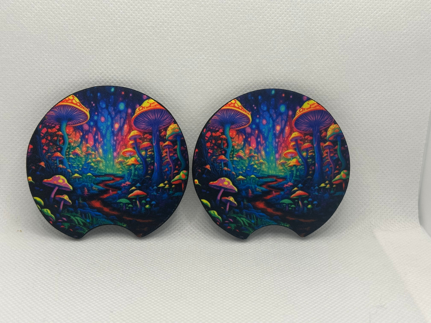 Trippy Mushrooms Car Coasters