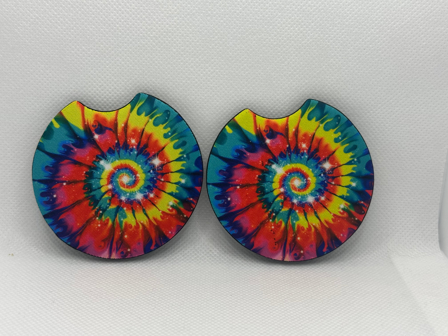Rainbow Tie Dye Car Coasters