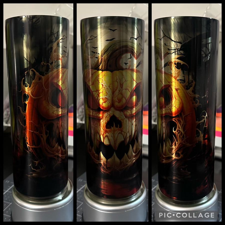 Haunted Scary Jack-O-Lantern 20oz Stainless Steel Sublimation Tumbler
