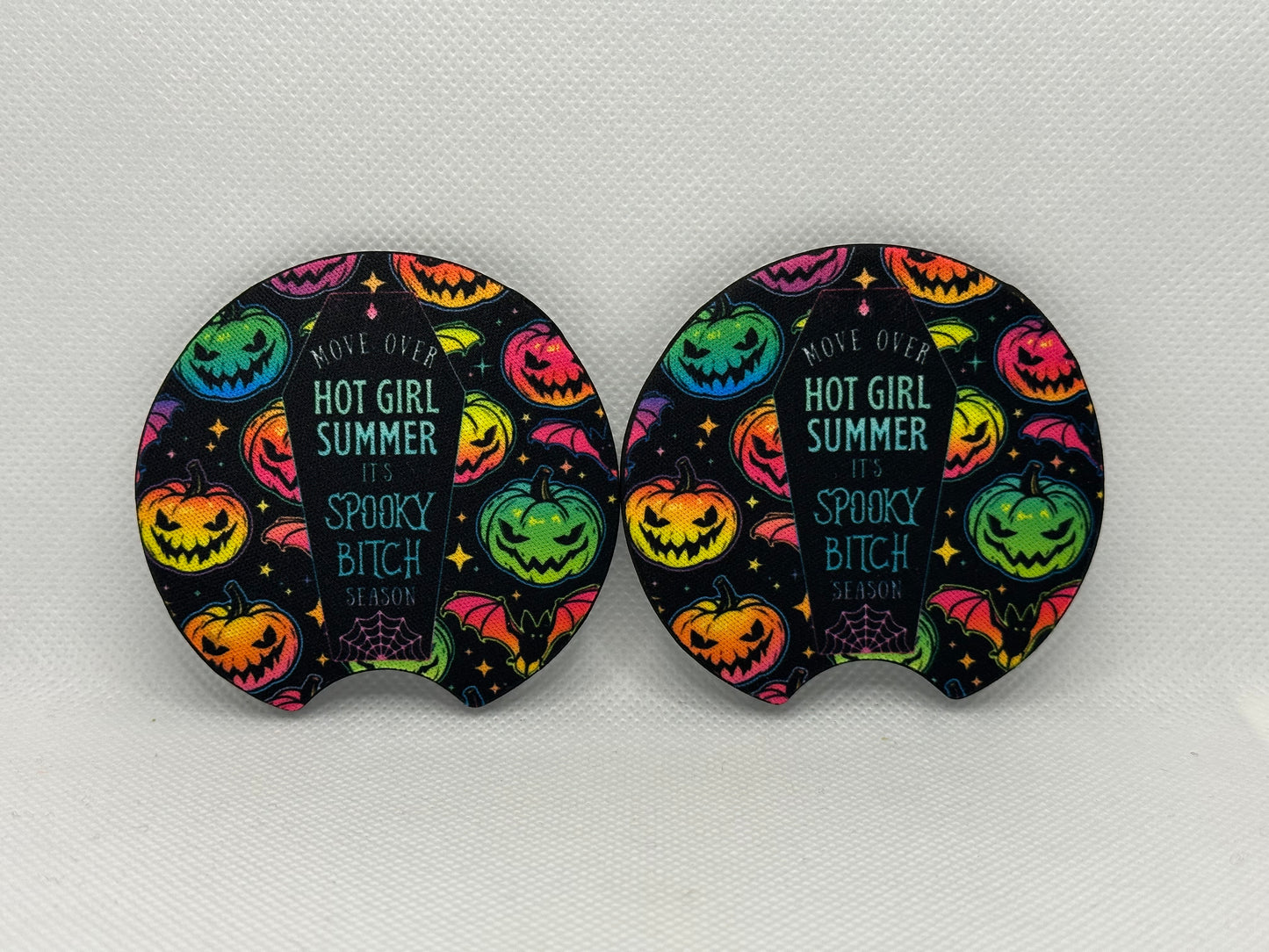 Move Over Hot Girl Summer It’s Spooky Bitch Season Halloween Car Coasters
