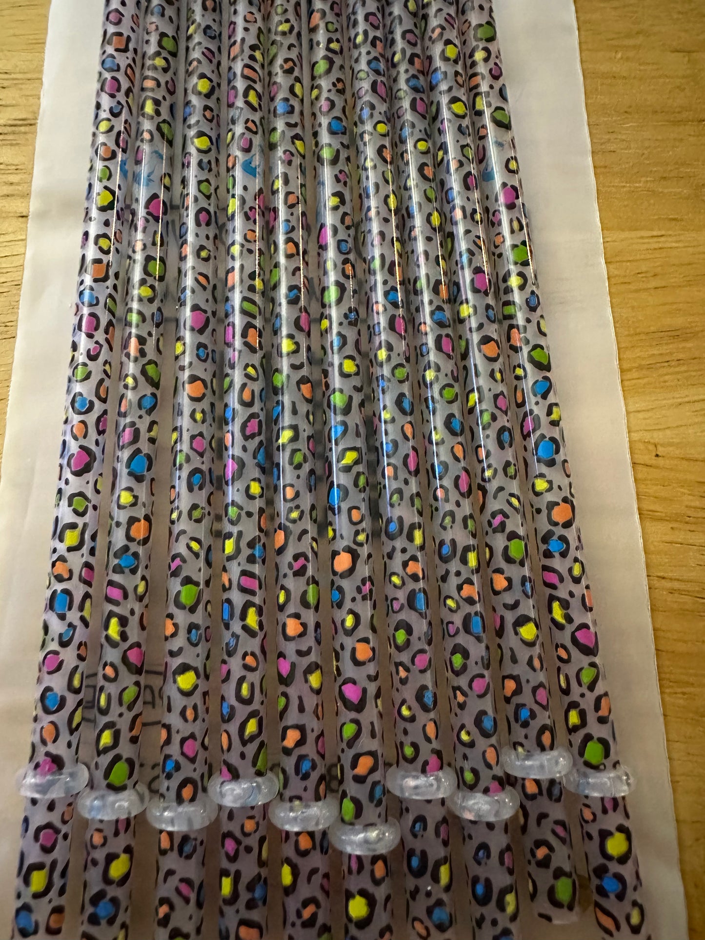 Colorful Leopard Print Color Changing Straw