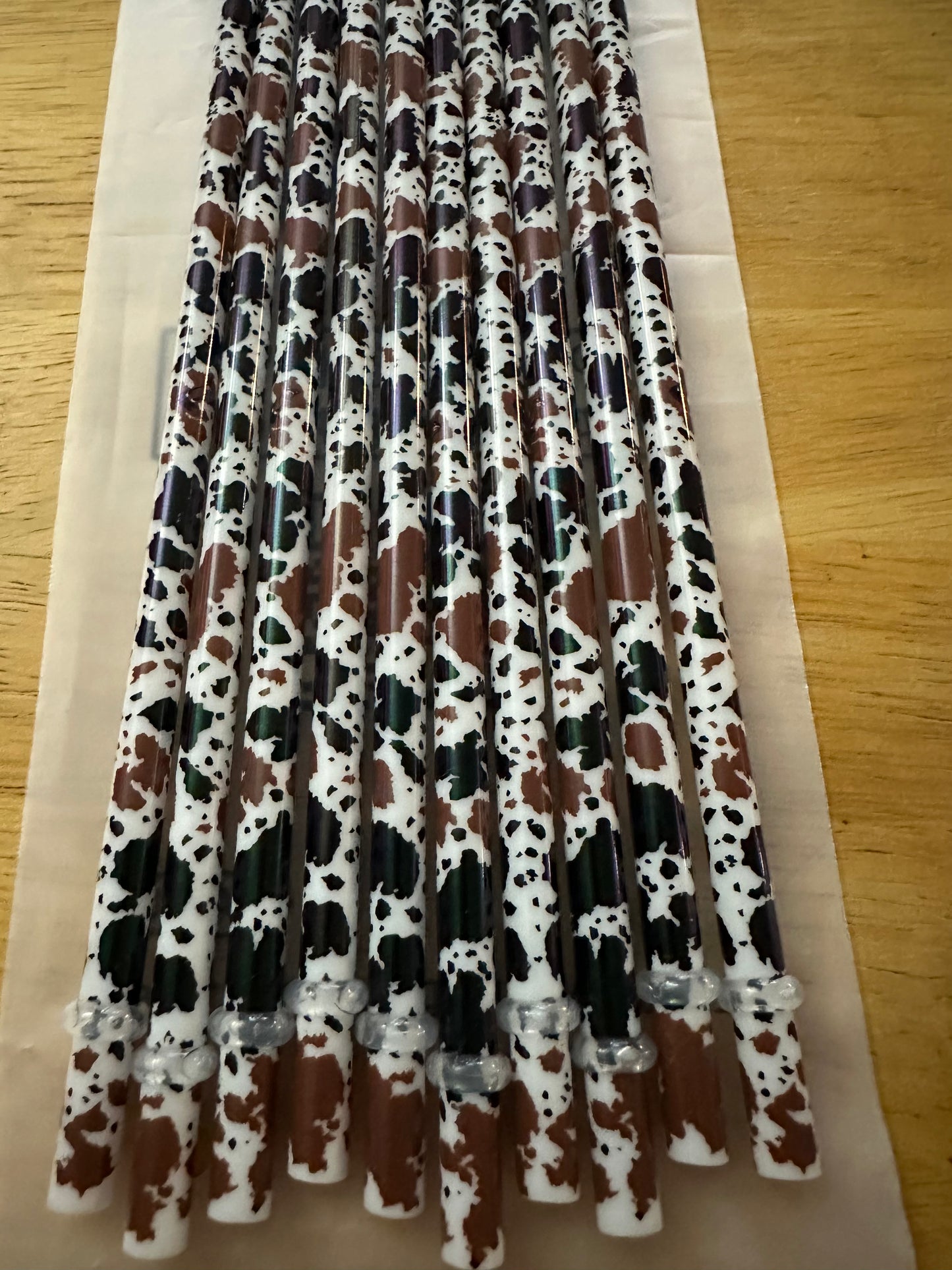 Brown And Black Cowhide Pattern Straw