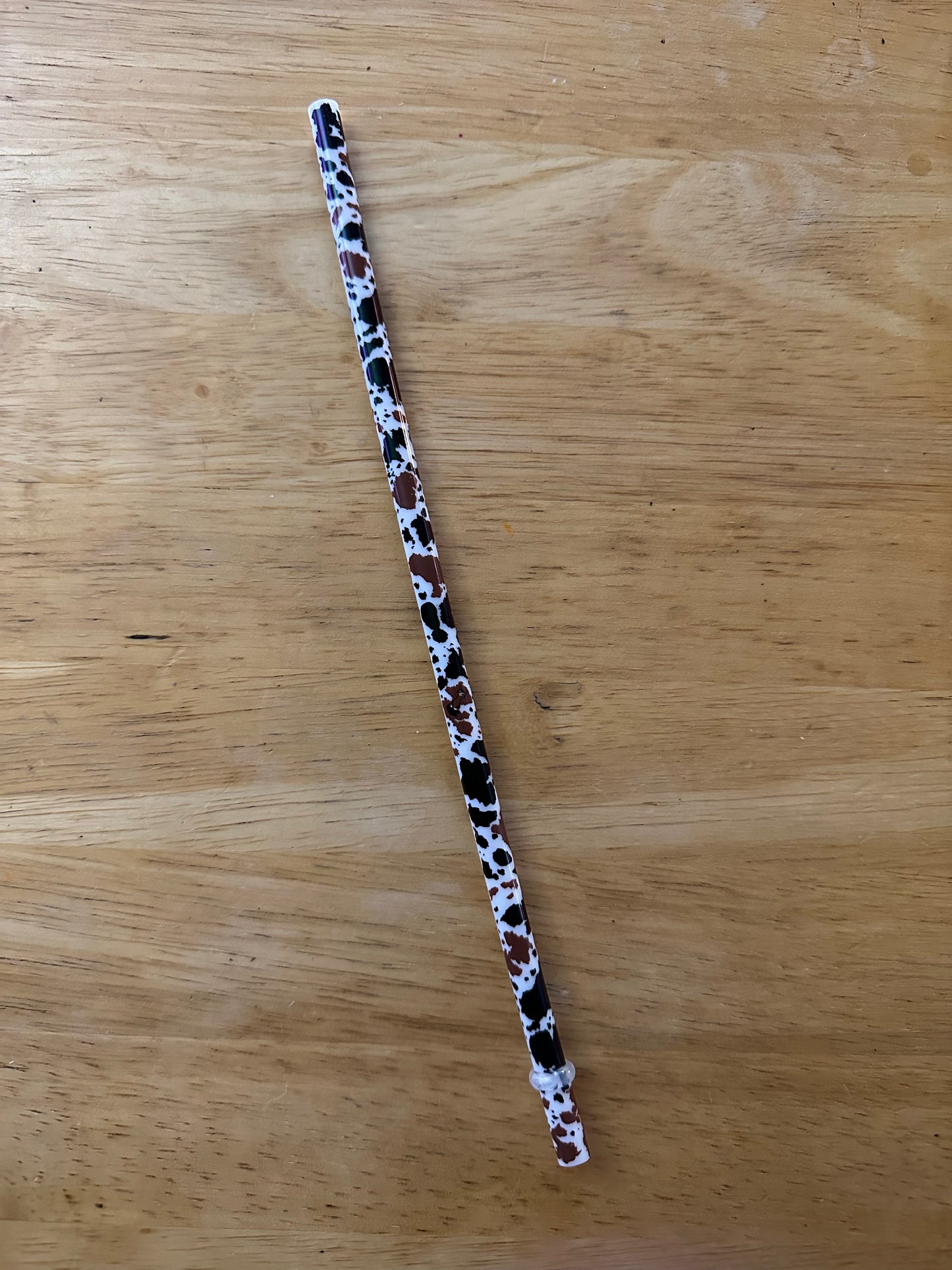 Brown And Black Cowhide Pattern Straw