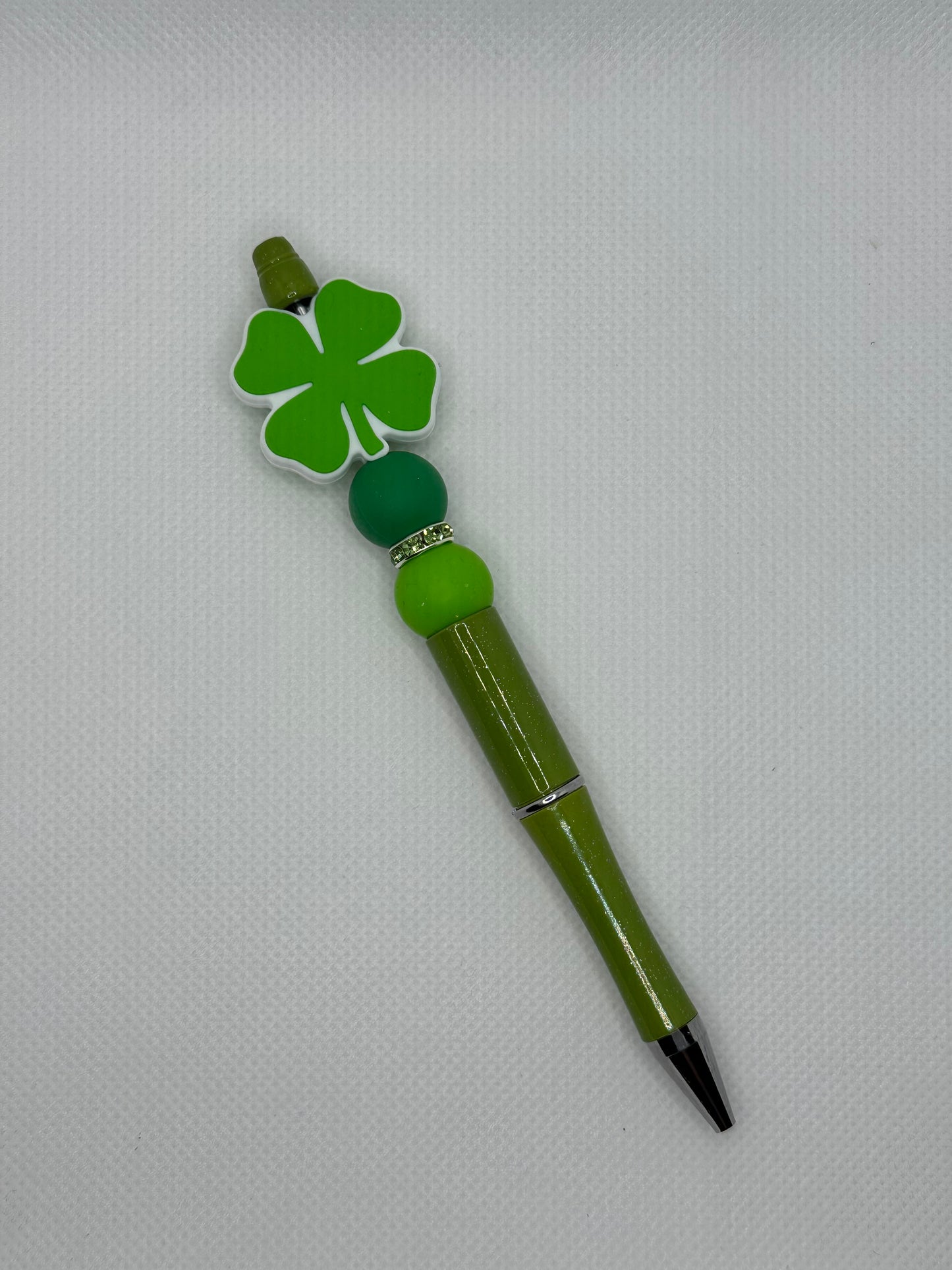 St. Patrick’s Day Shamrock Green Silicone Beaded Pen