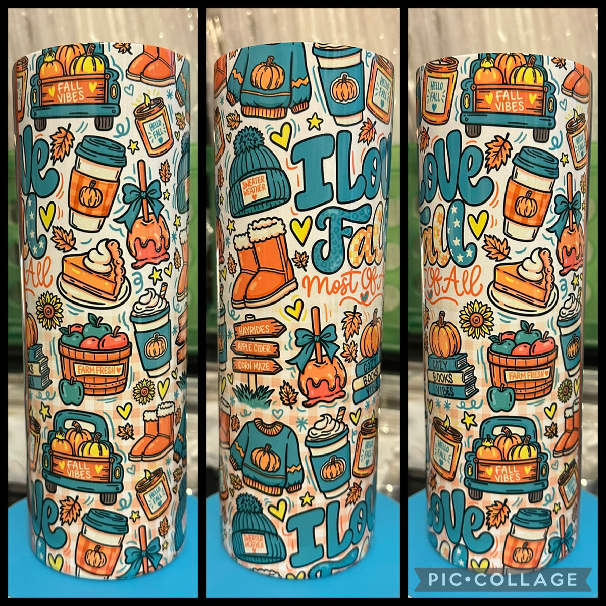 I Love Fall Most Of All Doodle 20oz Sublimation Tumbler
