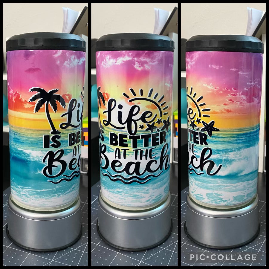 Life Is Better At The Beach 4 in 1 Can Koozie