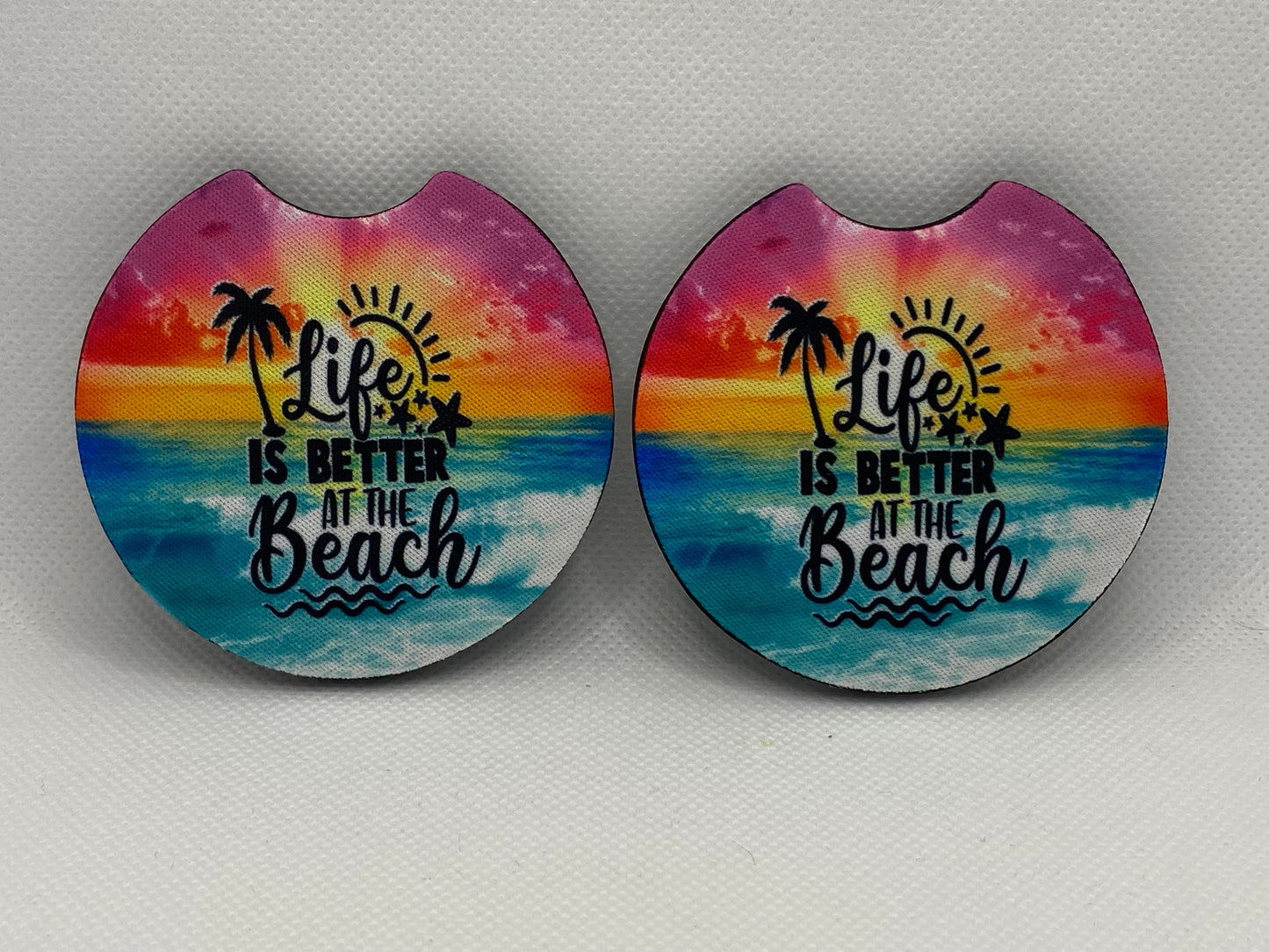 Life Is Better At The Beach Car Coasters