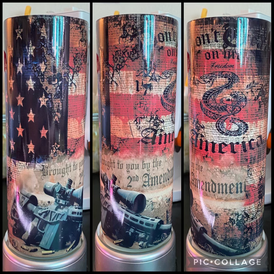 Don’t Tread On Me Second Amendment 20oz Sublimation Tumbler