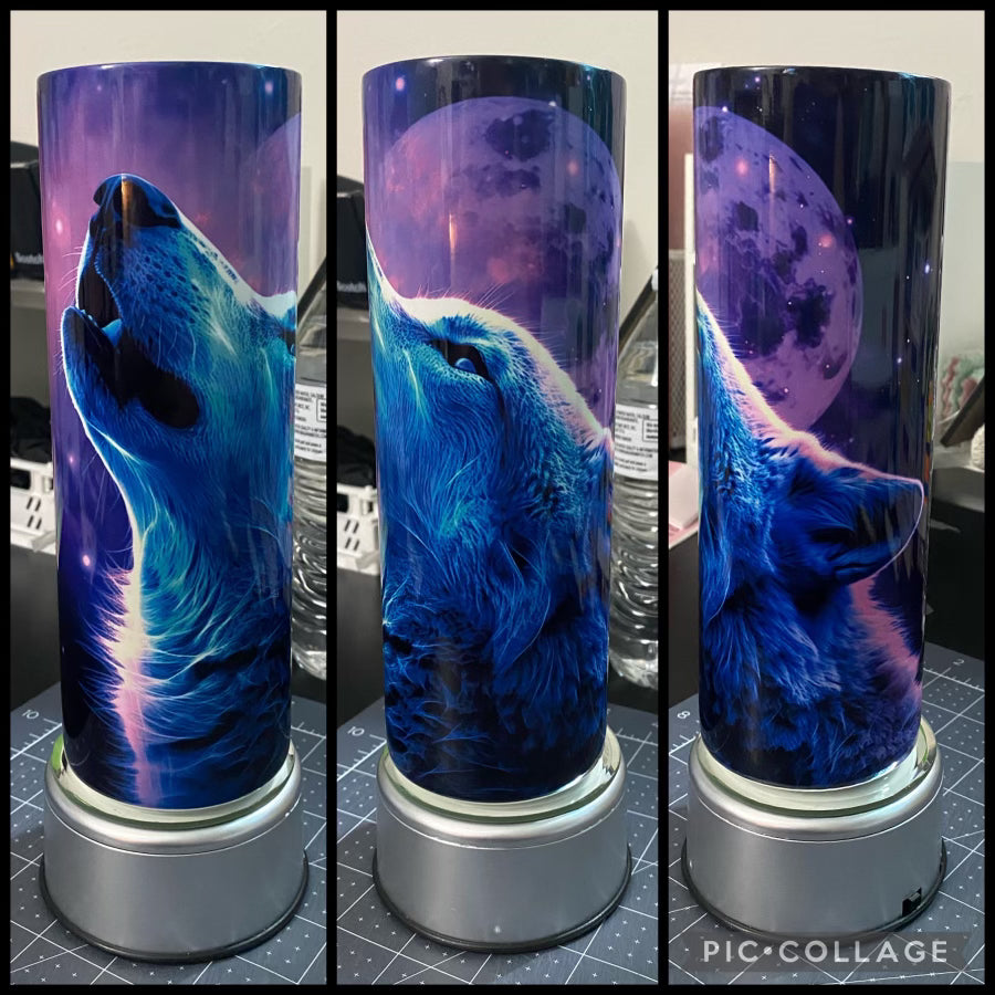 Howling Wolf And Moon 20oz Sublimation Tumbler