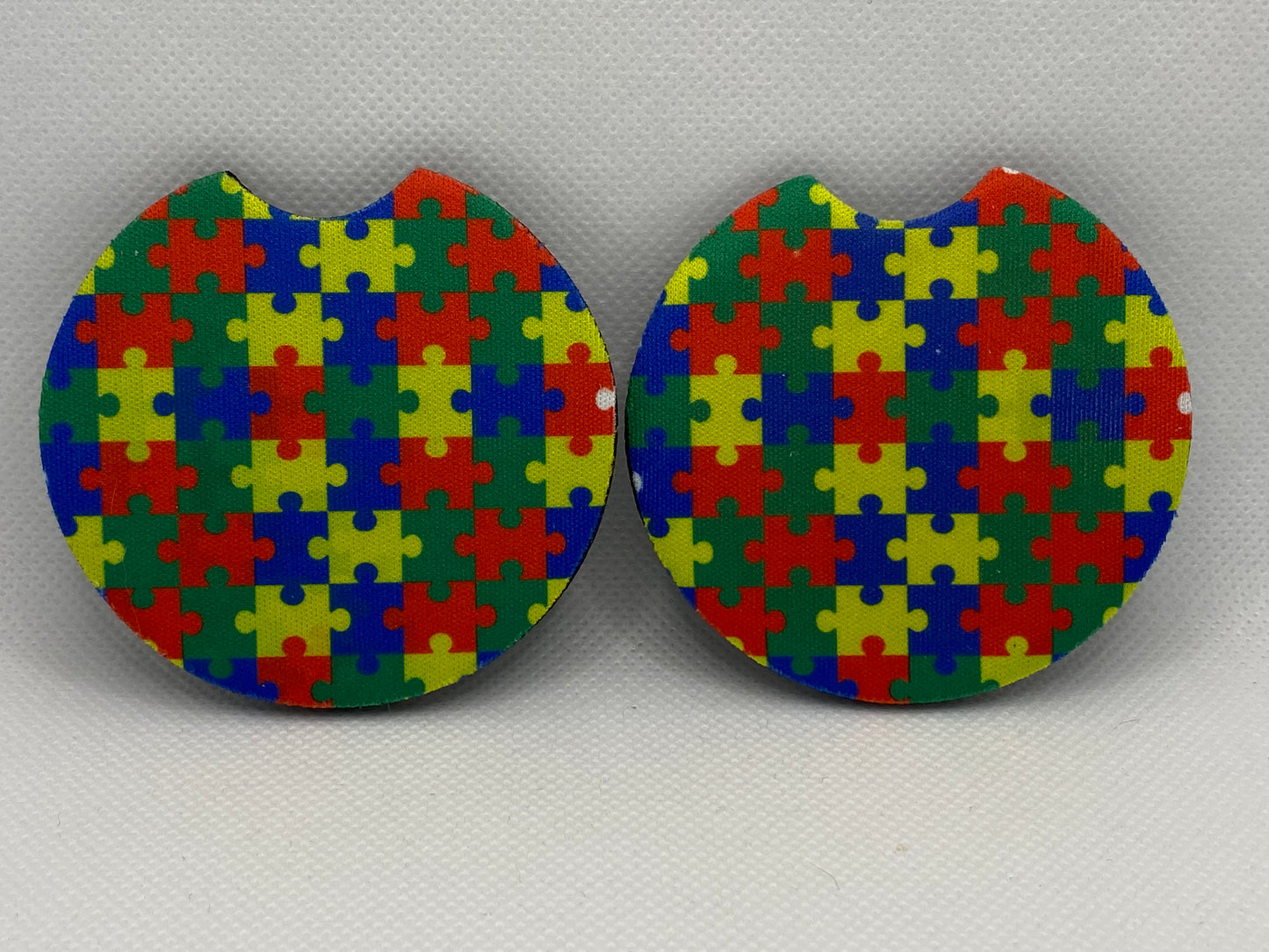 Autism Puzzle Piece Car Coasters