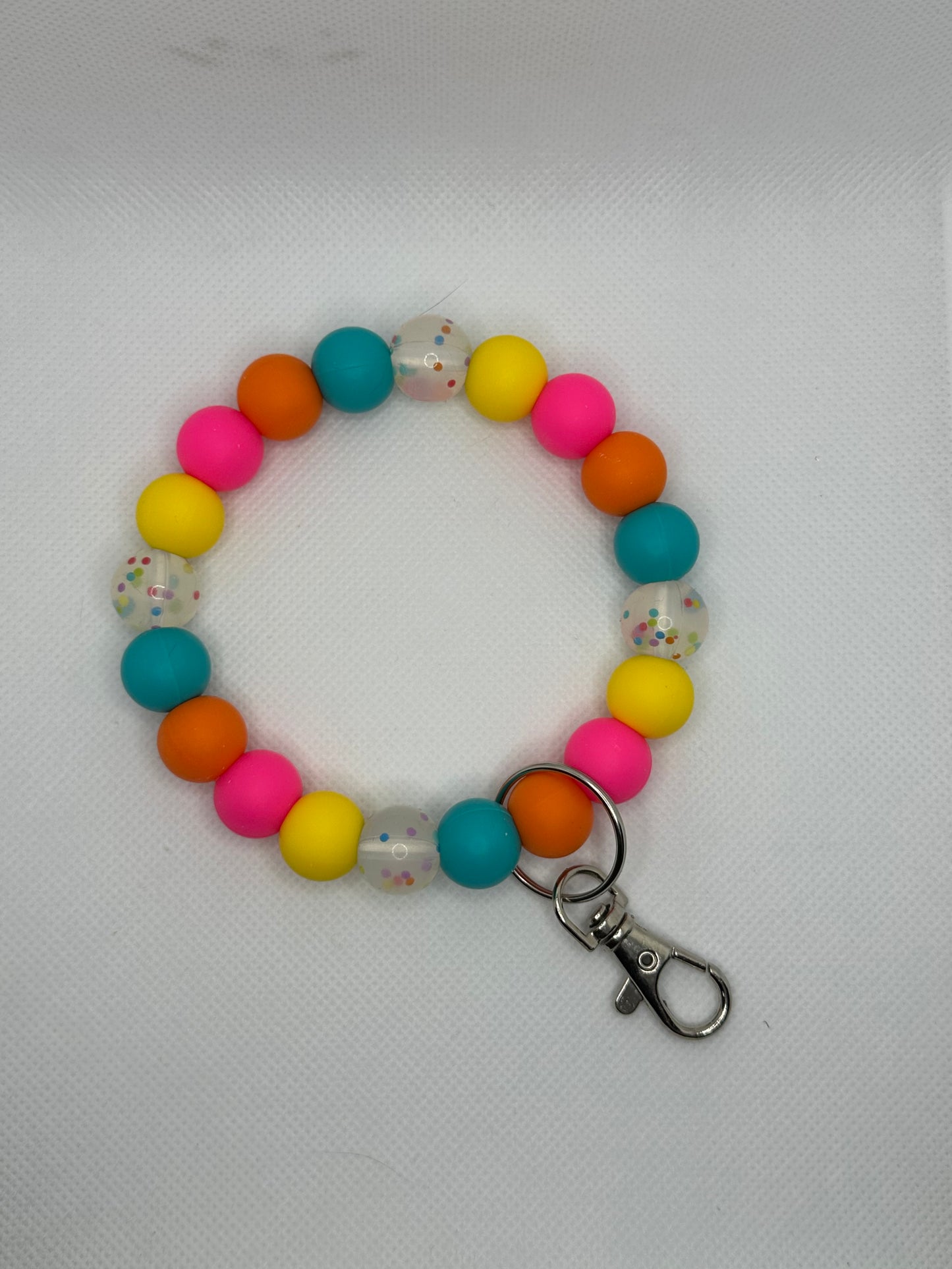 Bright Sunset Confetti Beads Oversized Silicone Bead Wristlet