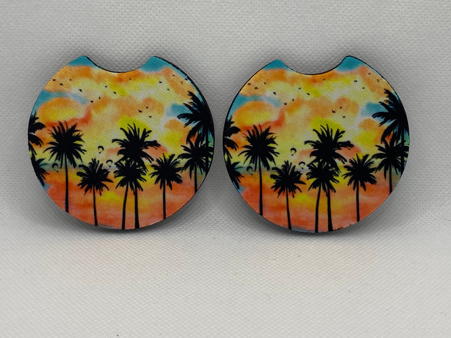 Beach And Palm Trees Car Coasters