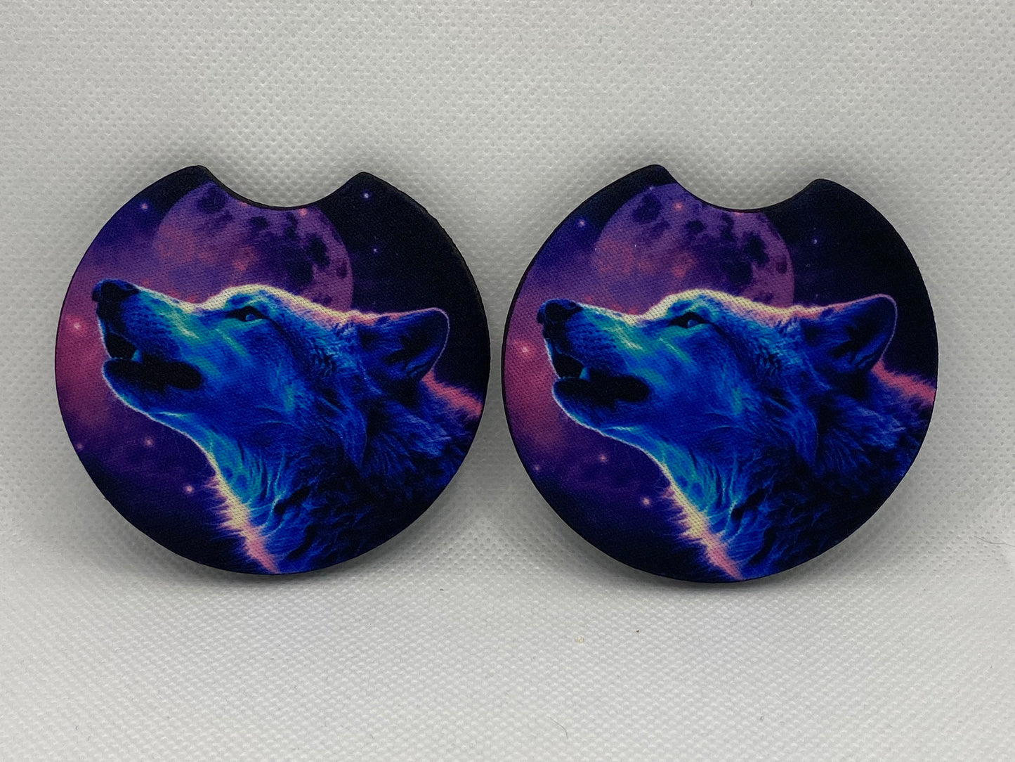 Howling Wolf Car Coasters