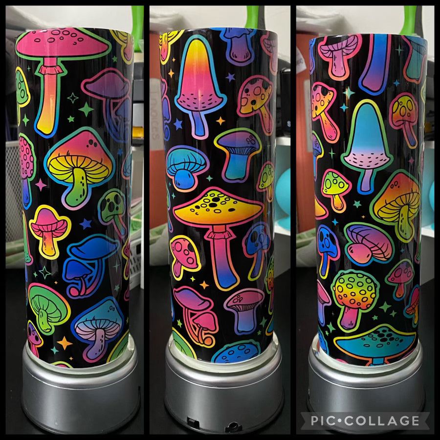 Neon Mushrooms 20oz Sublimation Tumbler