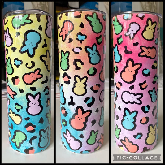 Bunnies And Leopard Print Colorful 20oz Sublimation Tumbler