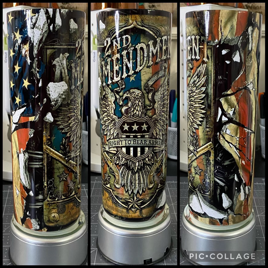 Second Amendment American Flag 20oz Sublimation Tumbler