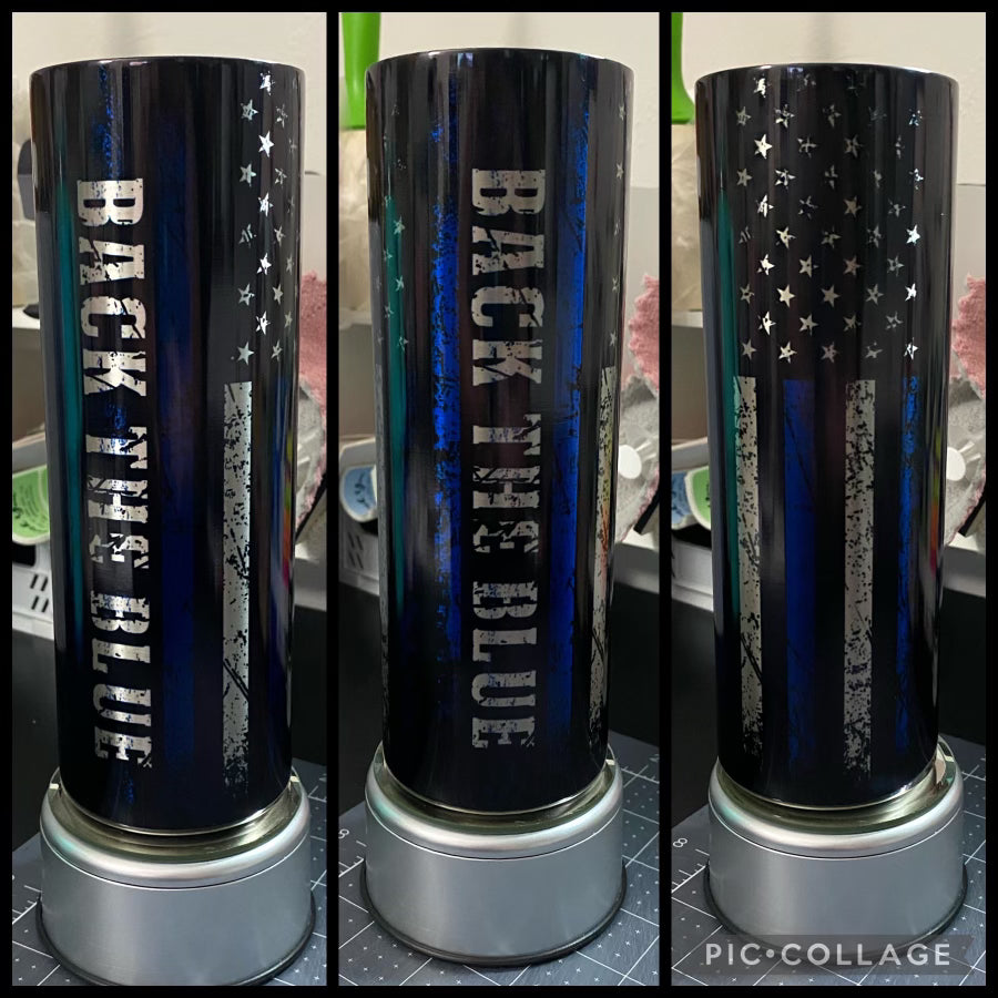 Back The Blue Flag Stainless Steel 20oz Sublimation Tumbler