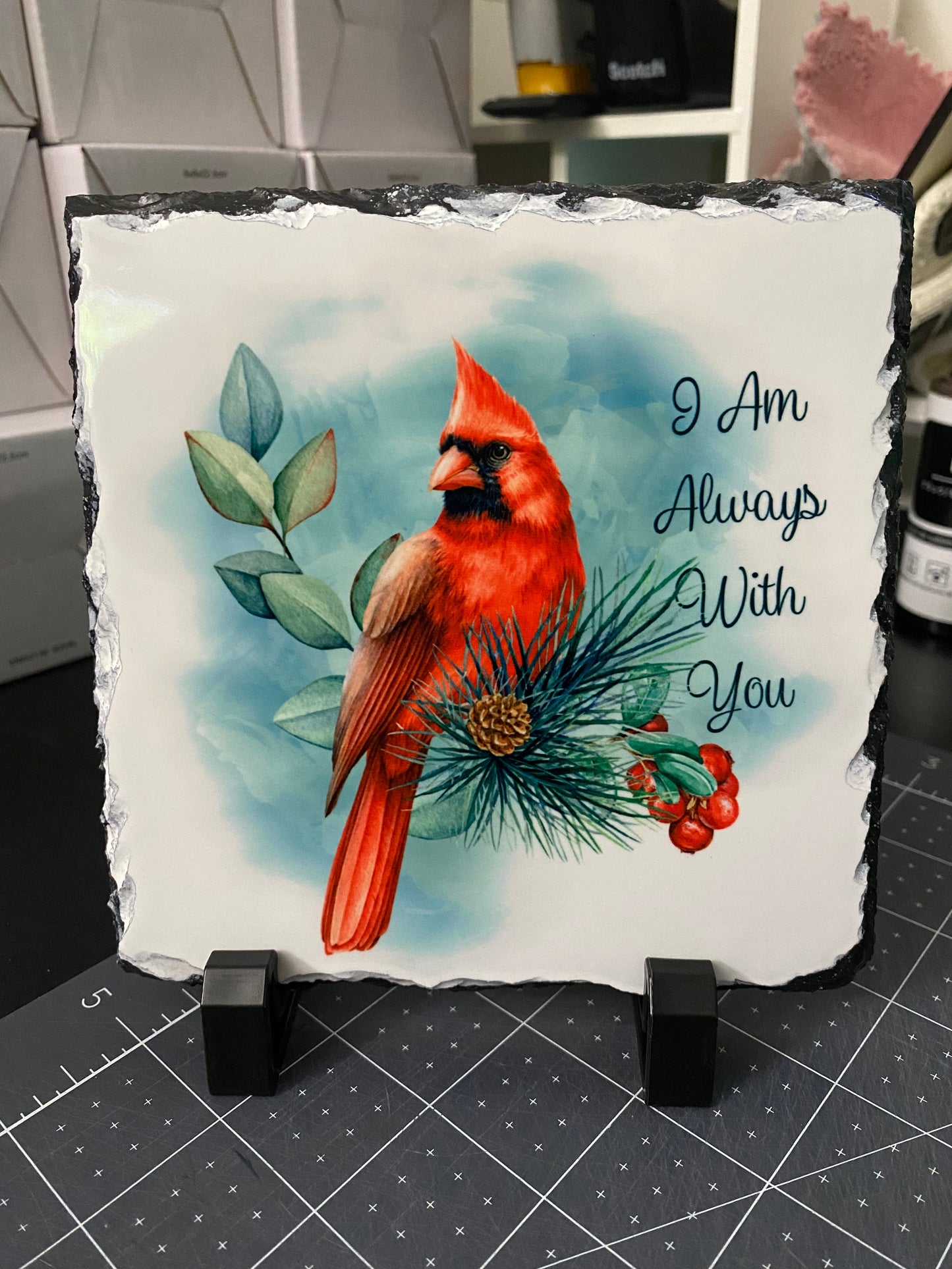 I Am Always With You Cardinal Natural Rock Slate