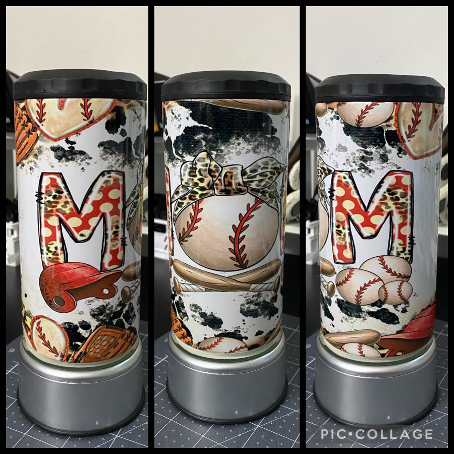 Baseball Mom 4 in 1 Can Koozie