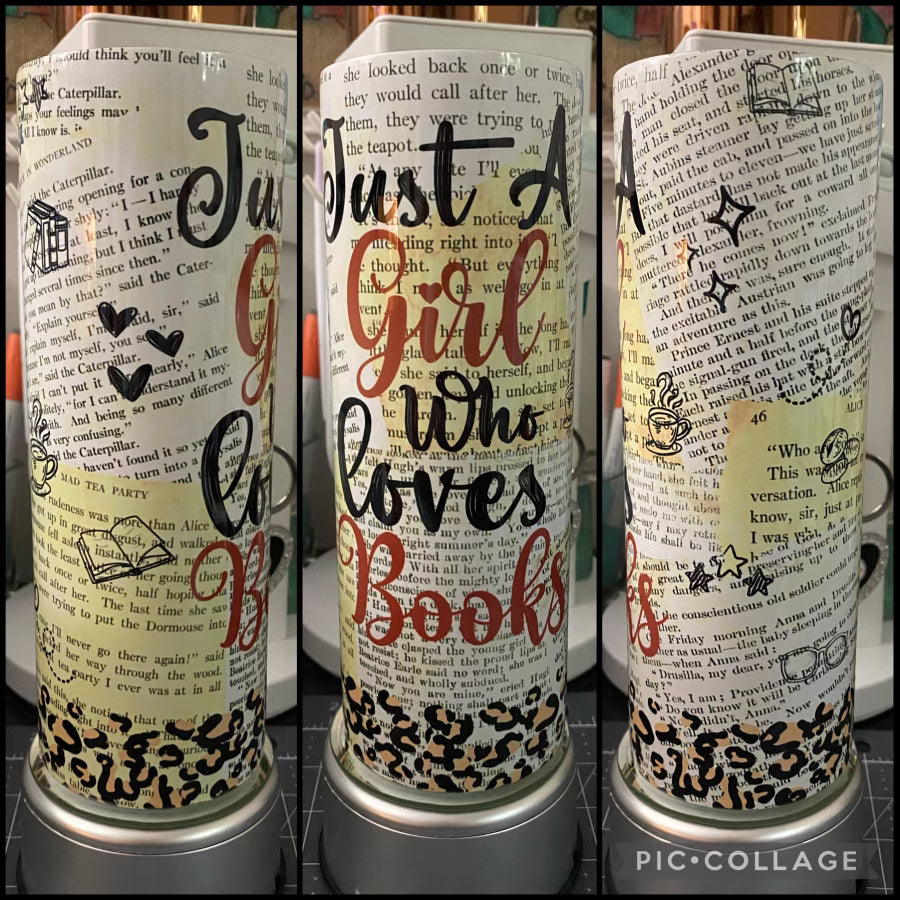 Just A Girl Who Loves Books 20oz Sublimation Tumbler